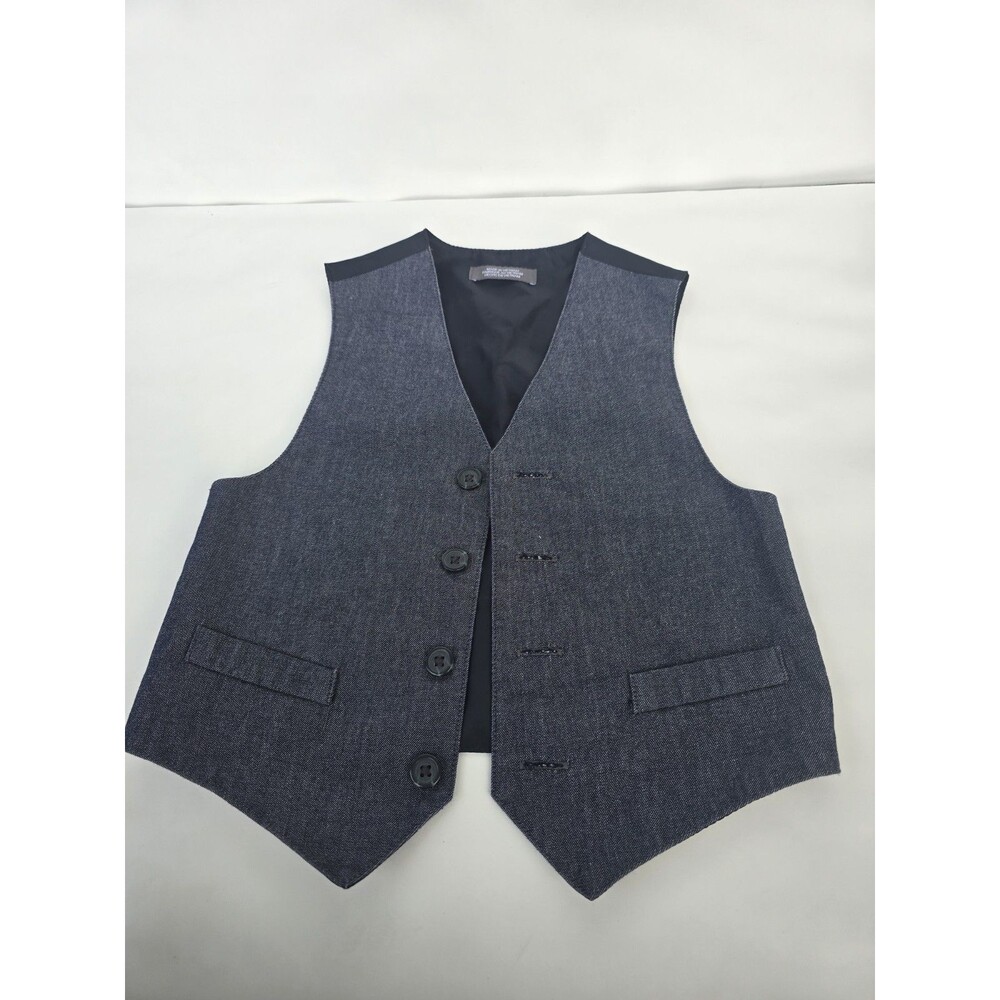 Van Heusen Boys Gray Dress Vest Size 4T Cotton Blend Formal Suit Waistcoat...